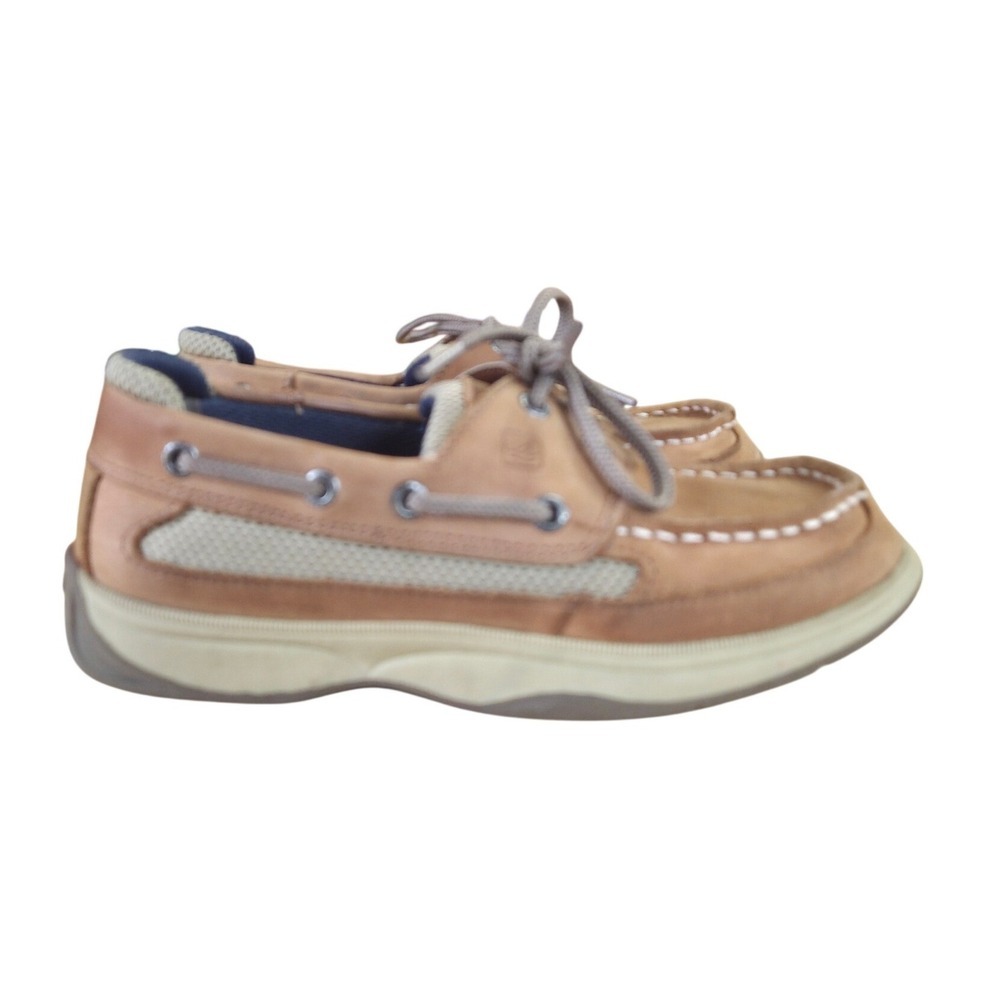 Sperry Top-Sider Kids Billfish Tan Leather Mesh Boat Shoes YB46122A Size 2M - Picture 4 of 8
